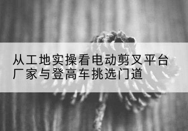 新县电动剪叉升降平台厂家-从工地实操看电动剪叉平台厂家与登高车挑选门道